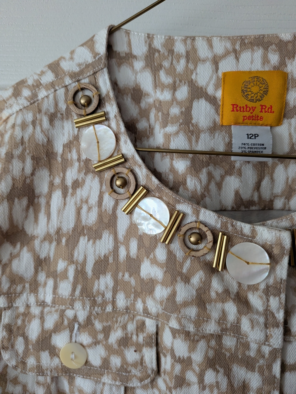 Ruby Rd. Beige & White Patterned  Jacket - Picture 4 of 9